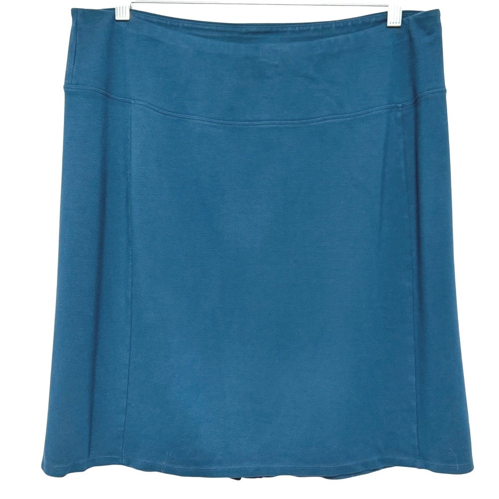J. Jill Wearever Collection Skirt Womens XL Teal Blue Stretch Jersey Knit